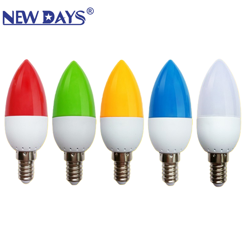 NEWDAYS brand cross-border new led color bulbs e14 small-mouth bulbs e27 red light energy-saving lamps blue and yellow light stage small bulbs seven-color energy-saving high-brightness bulbs