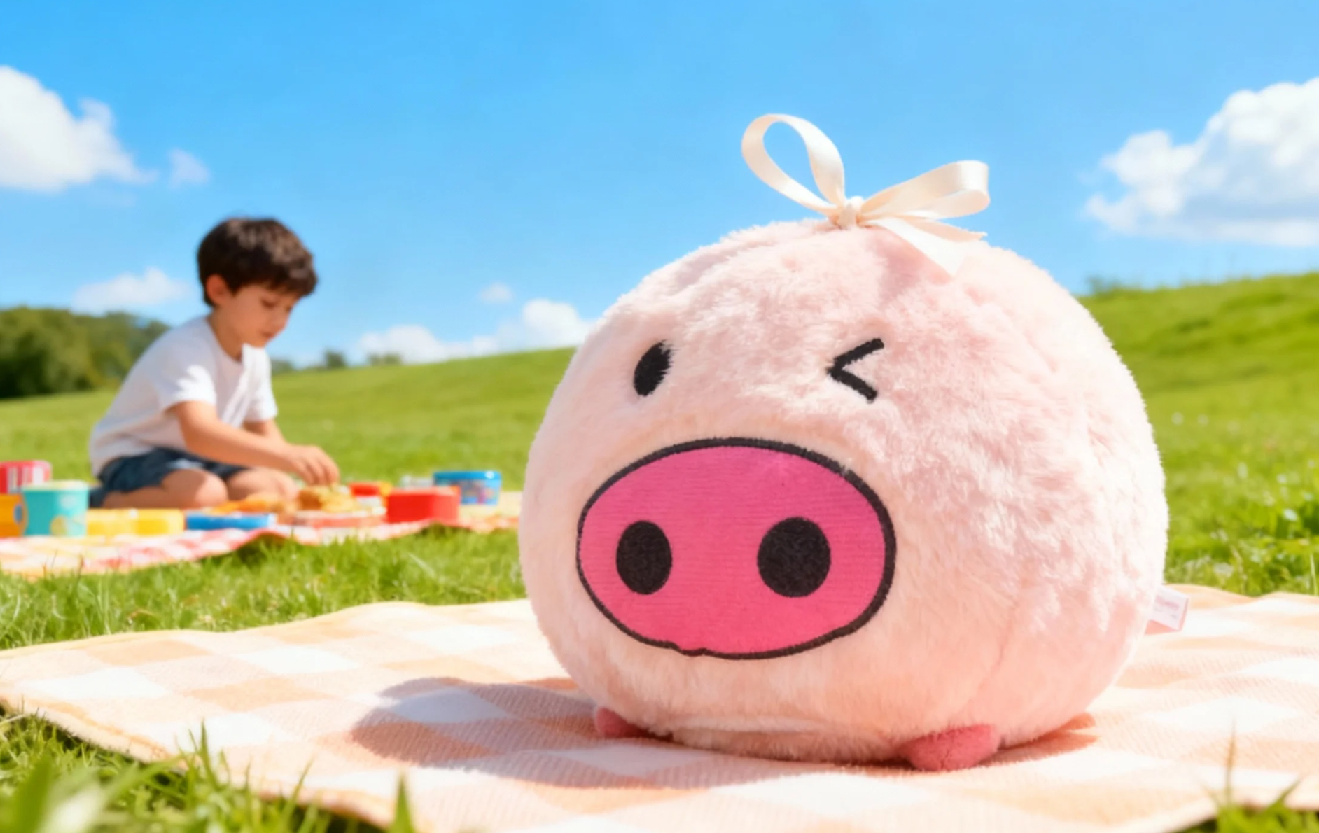 充气玩具球-精品毛绒玩具玩偶可充气可爱毛绒玩偶抱枕礼物送儿童生日礼物Q弹仔