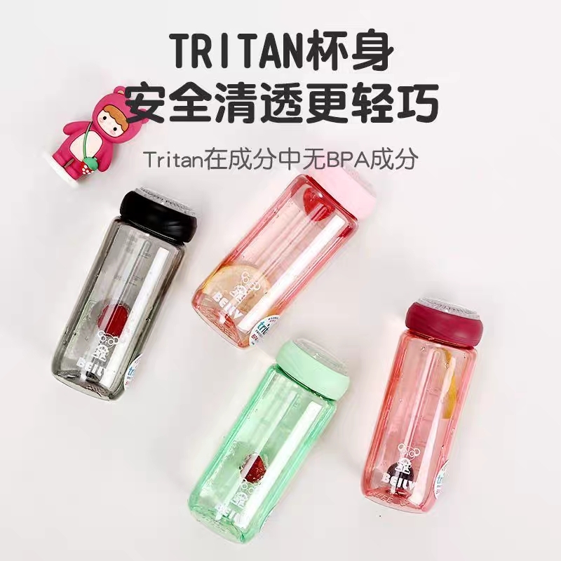 8815-300ml water cup for couples on Instagram, tritan material for mothers and babies, portable and heat-resistant mini student cup pocket cup details Picture