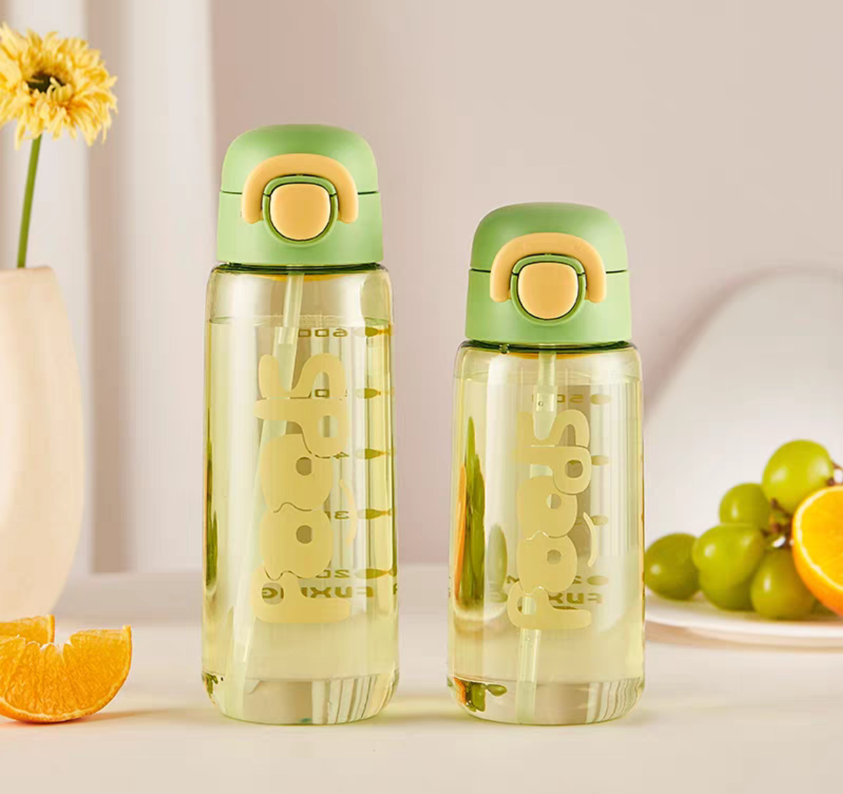 711 New ins creative water cup, one-click pop-up lid straw cup, simple office cup, high-temperature resistant plastic cup detail image 3