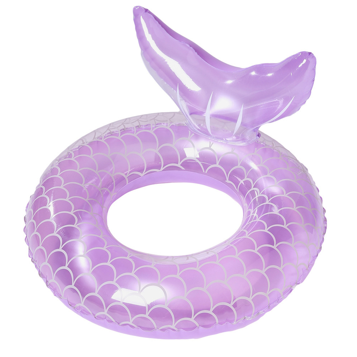 A fish-tail slit baby swimming ring, a female adult sequined mermaid swimming ring under the armpit Item Picture
