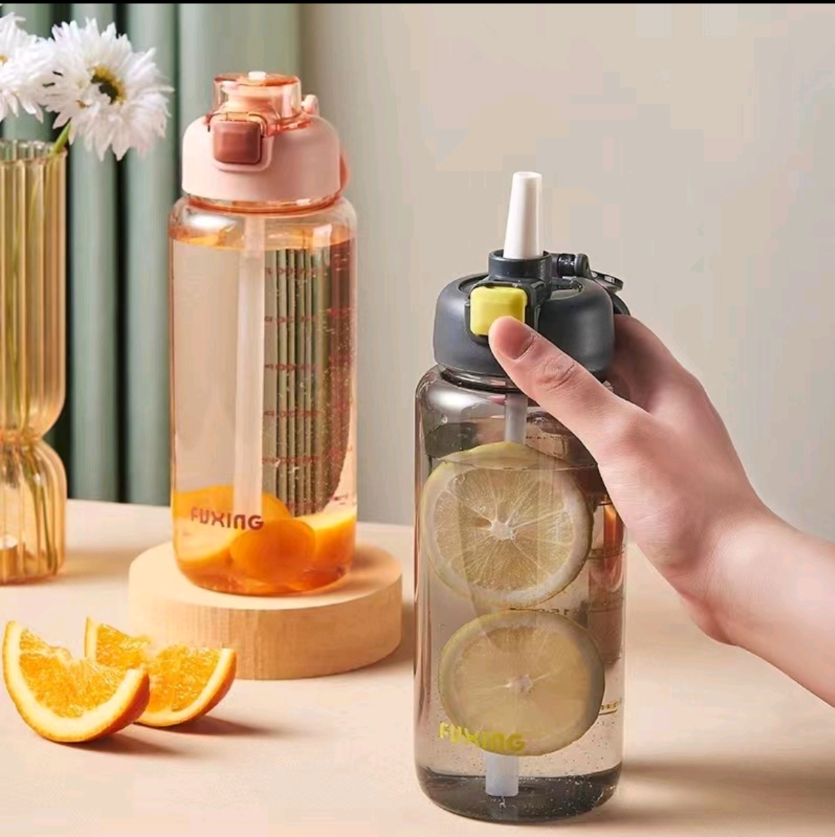 689 Cute Water Cup Portable hand-held Water bottle Outdoor sports leak-proof Plastic Cup Simple student Space Cup Portable Cup 700ml detail image 4