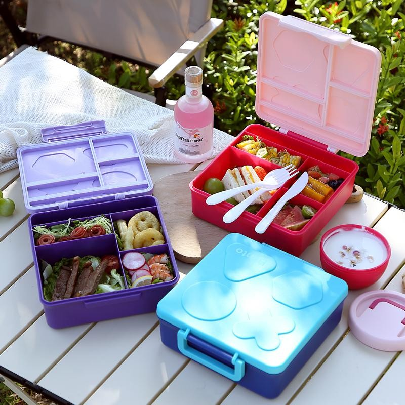 多格分隔便当盒 自带餐具密封防漏 学生上班族轻食餐盒 便携高颜值午餐盒详情2