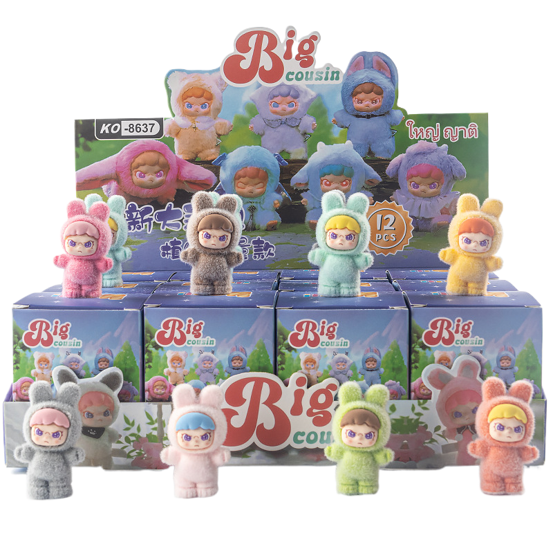 Flocked key ornaments, children's toys wholesale, trendy figurines, blind bags, blind bags, trendy toys details Picture