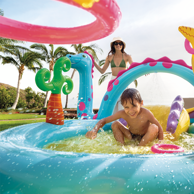 INTEX57135 Dinosaur Figure-eight Park Pool, Slide, Inflatable Pool, Ball Pool, Children and Family swimming pool pic 4
