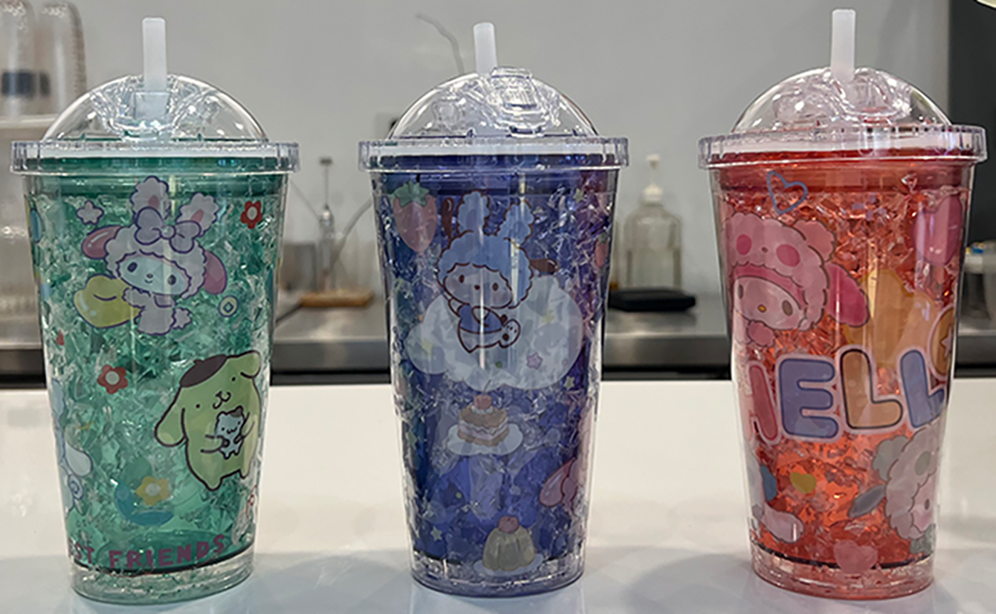 夏日冰爽创意碎冰杯 三款 ins 风高颜值吸管杯 柠檬 / 墨镜 / 夏威夷尤克里里图案 便携保冷制冷水杯详情3