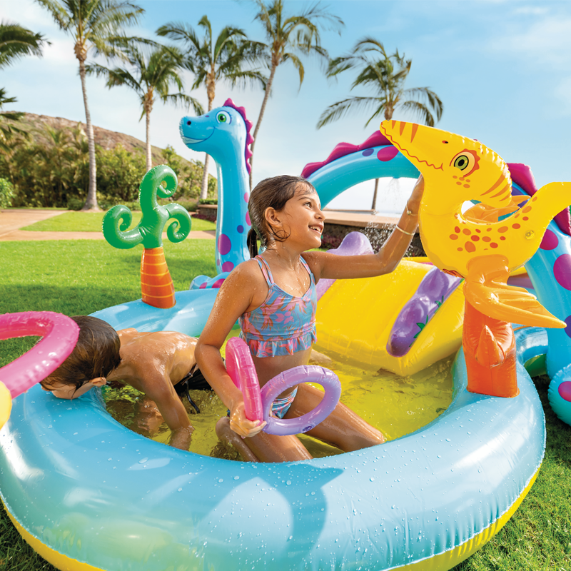 INTEX57135 Dinosaur Figure-eight Park Pool, Slide, Inflatable Pool, Ball Pool, Children and Family swimming pool pic 5