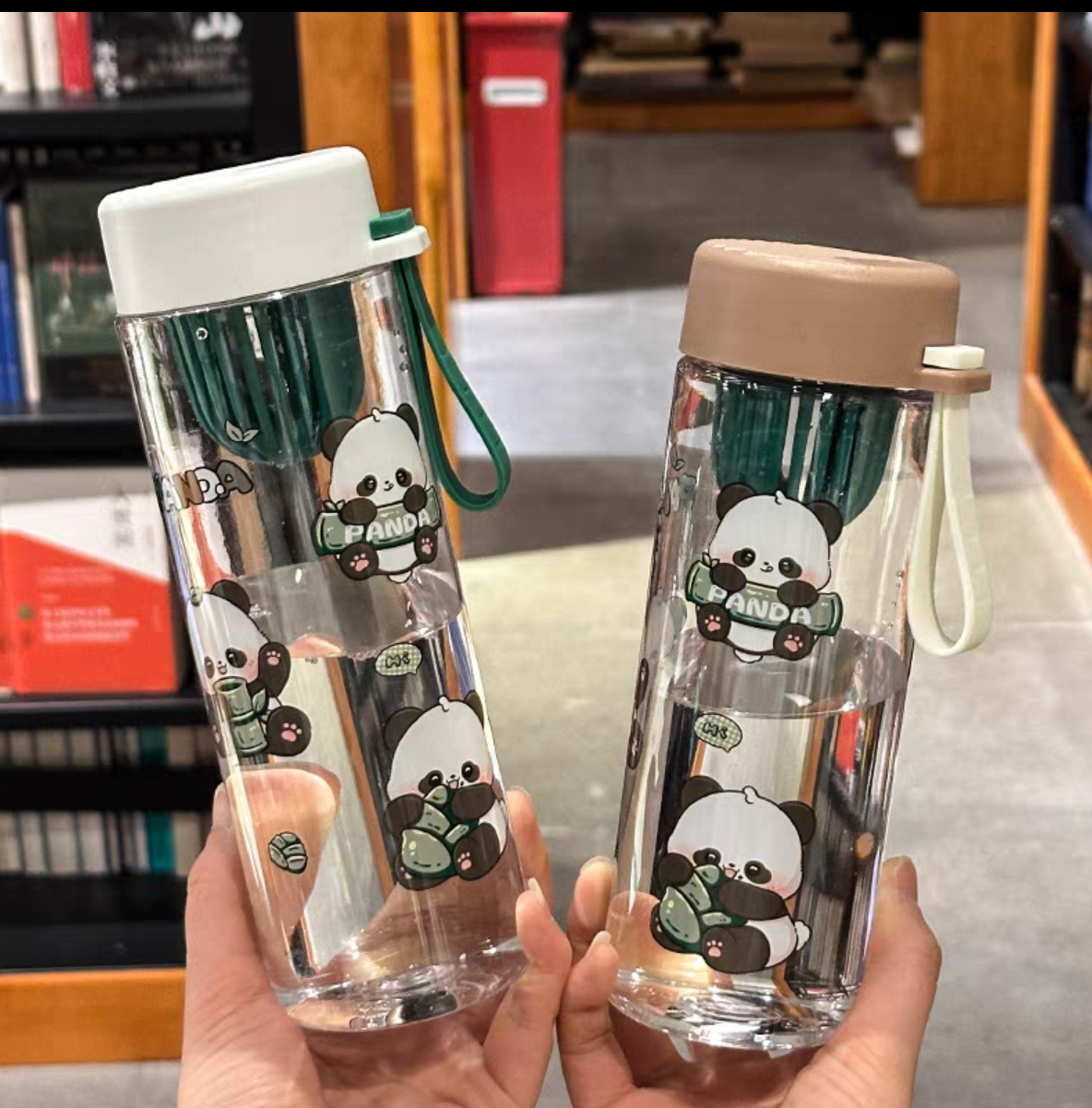 6141夏季新款卡通高颜值塑料杯便携耐高温随手杯男女水杯学生简约杯子600ml详情图2