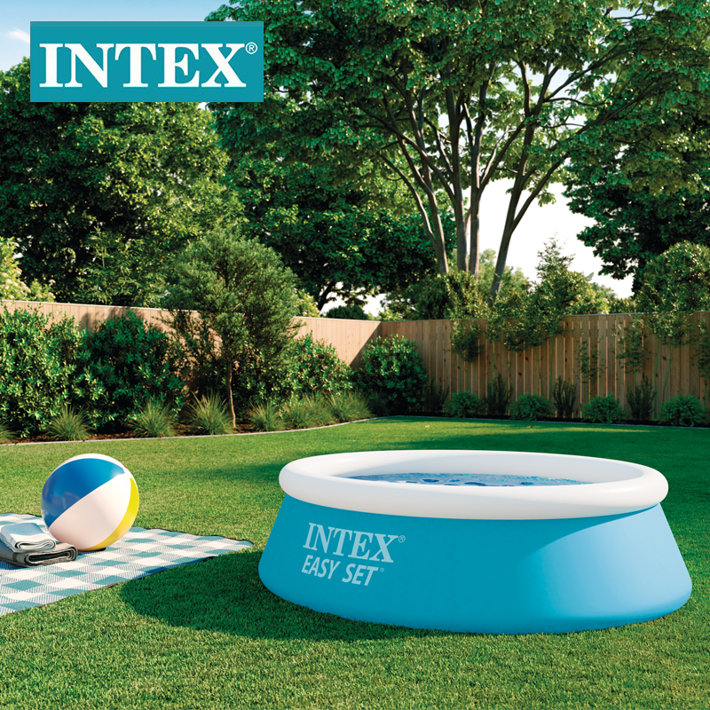 INTEX28101夏季成人儿童充气玩具水池 家庭6尺碟形充气水池