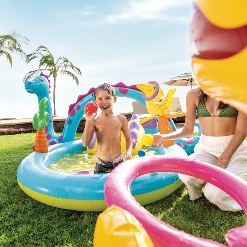INTEX57135 Dinosaur Figure-eight Park Pool, Slide, Inflatable Pool, Ball Pool, Children and Family swimming pool pic 3