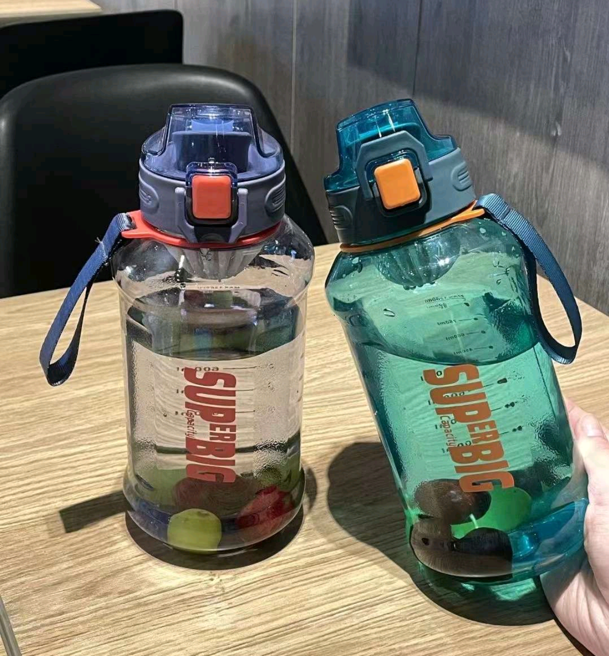 2310-1200ml large-capacity space cup, student internet-famous sports water bottle, bouncing lid plastic cup, tea-water separation cup detail image 2