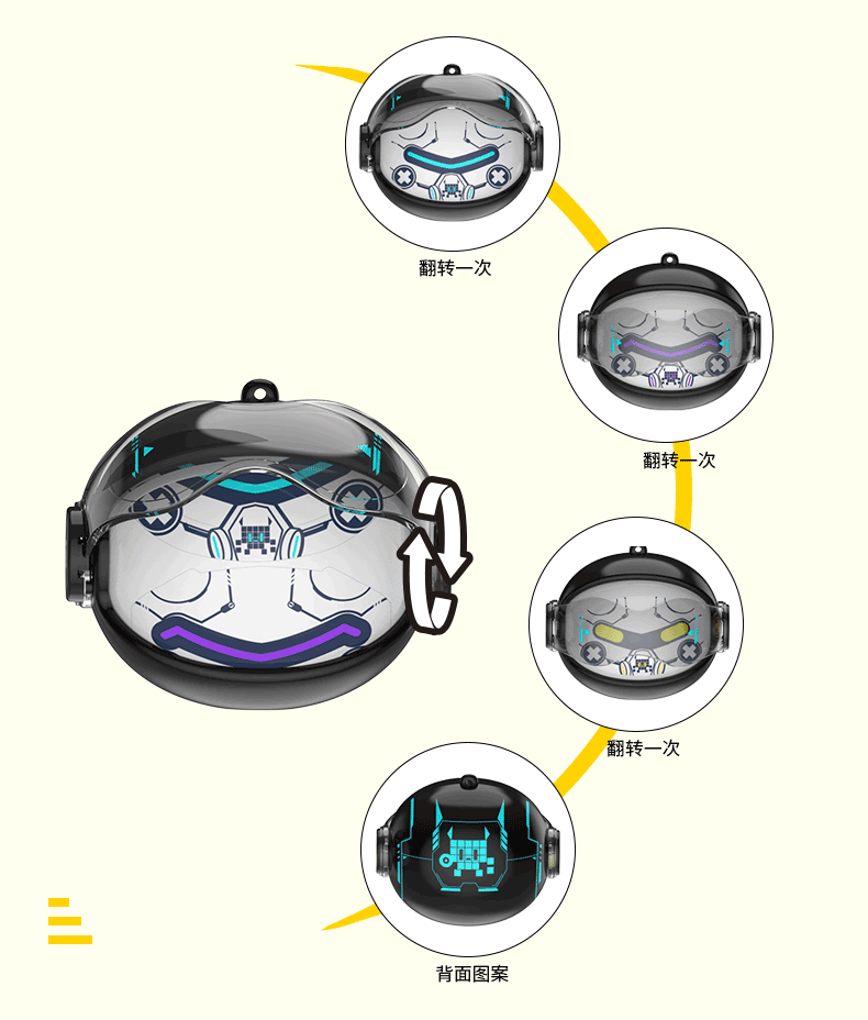 便捷式防丢跑步旋转变脸变声蓝牙耳机佩戴舒适入耳式降噪长续航GO6立体声详情5