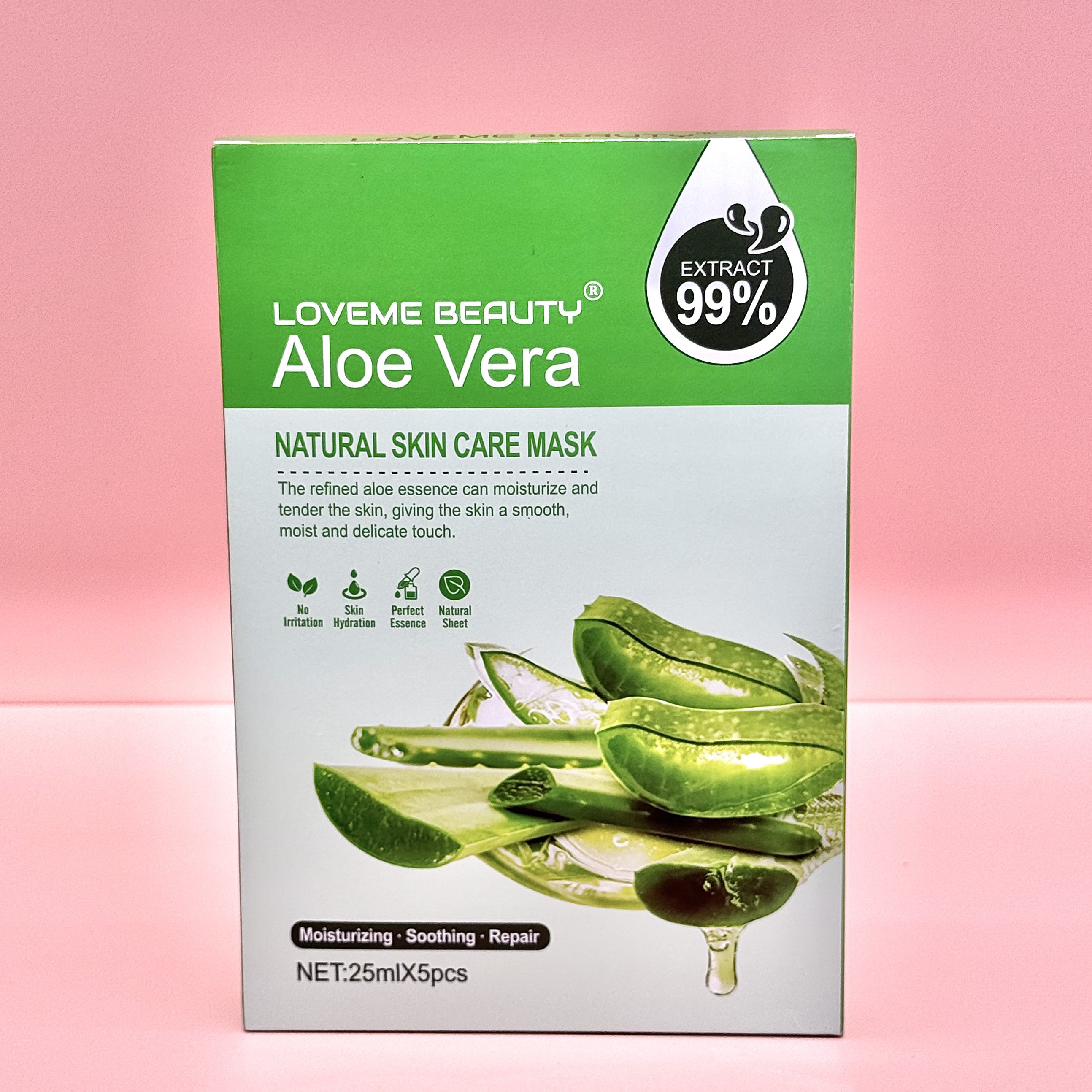 mask-Aloe Vera Natural Skin Care Mask & 25ml*5pcs details Picture