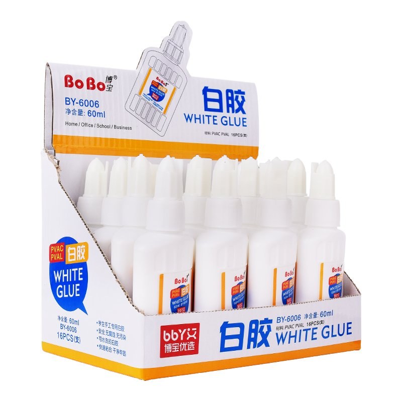 BY-6006 White Glue 40ml, student-specific eco-friendly white glue, quick bonding, easy to use, odorless and free of formaldehyde full figure