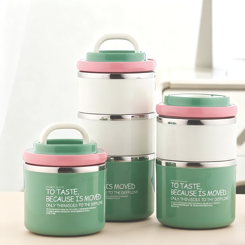 TO TASTE手提分层便当盒 不锈钢密封防漏餐盒 多彩学生上班族带饭保温保鲜盒详情3