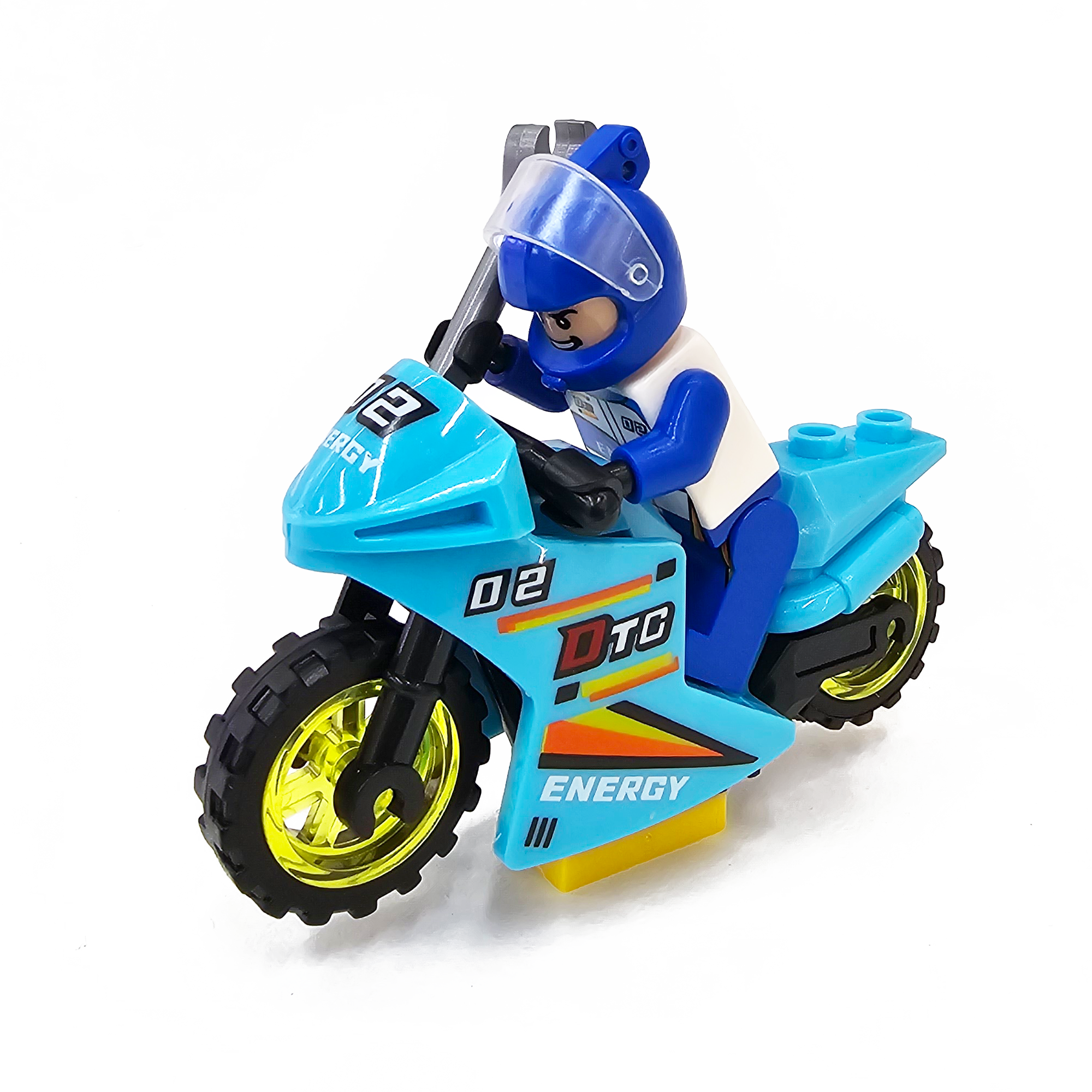 Knight Racing Rider Motorcycle MiniFigure building blocks compatible with Lego children's educational toys, factory export wholesale 2 yuan, 20 pieces, Minifigure details Picture