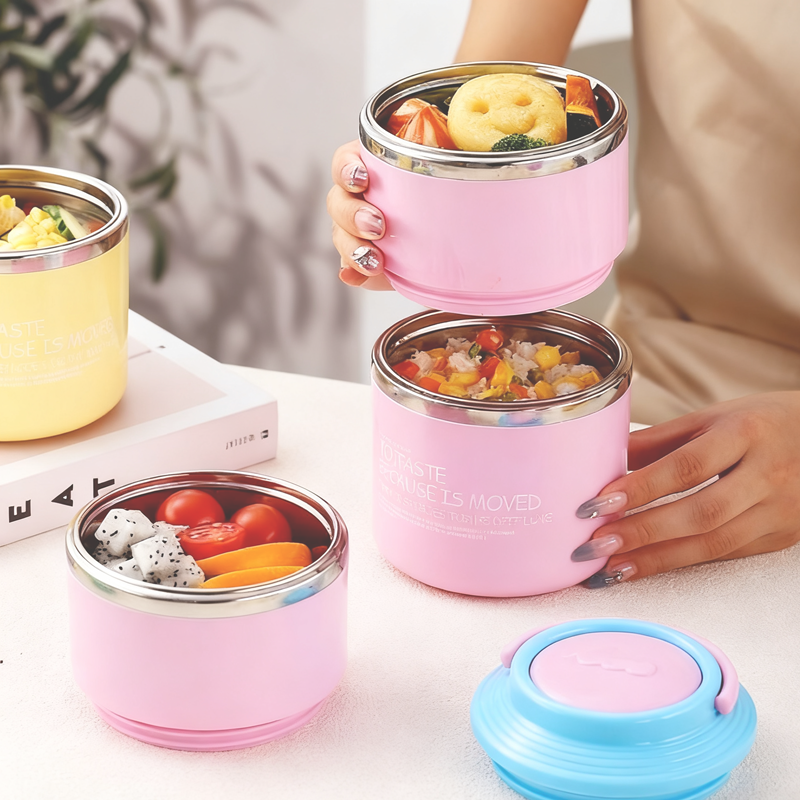 TO TASTE分层密封便当盒 不锈钢保鲜餐盒 多彩学生上班族便携带饭保温盒详情2