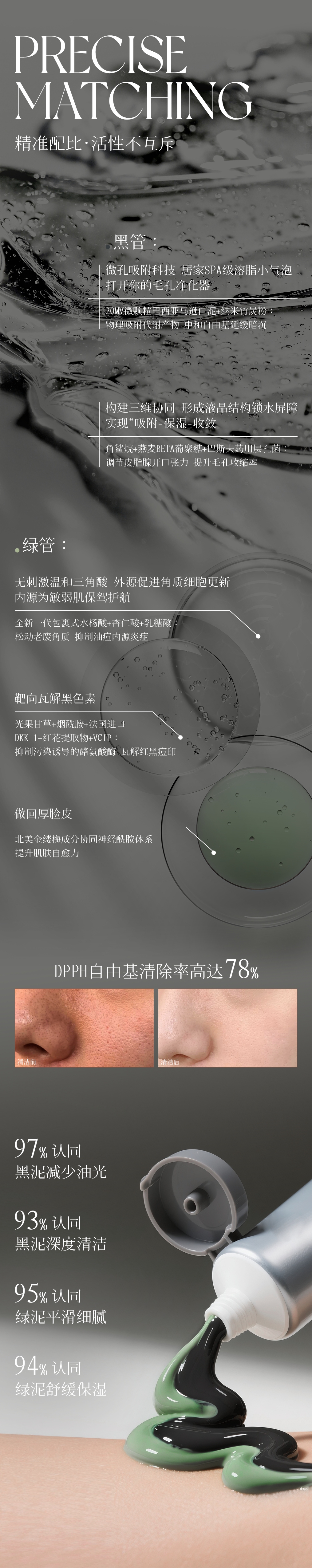 Ievo双管涂抹清洁泥膜去黑头黑泥深层清洁绿泥温和收缩毛孔控油 50+50g详情2