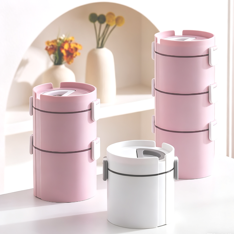 多层可叠加便携保温锅 密封防漏上班族餐盒 分隔保鲜学生带饭保温桶详情2