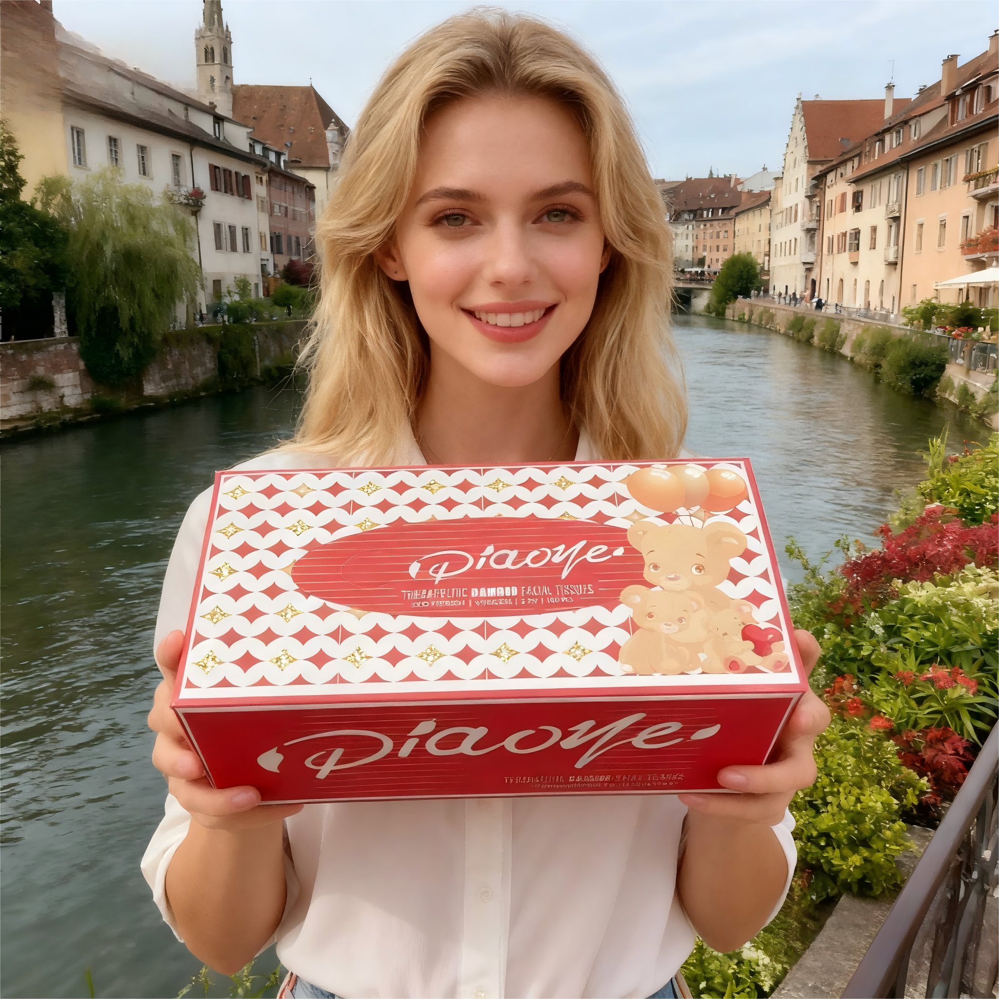 Middle East foreign trade factory price, fashionable design, super soft virgin wood pulp paper box type paper, fine facial tissues Specification image