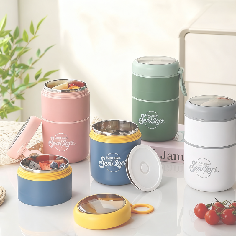 SealLock密封分层便当盒 不锈钢保鲜餐盒 多彩学生上班族便携带饭保温盒详情2