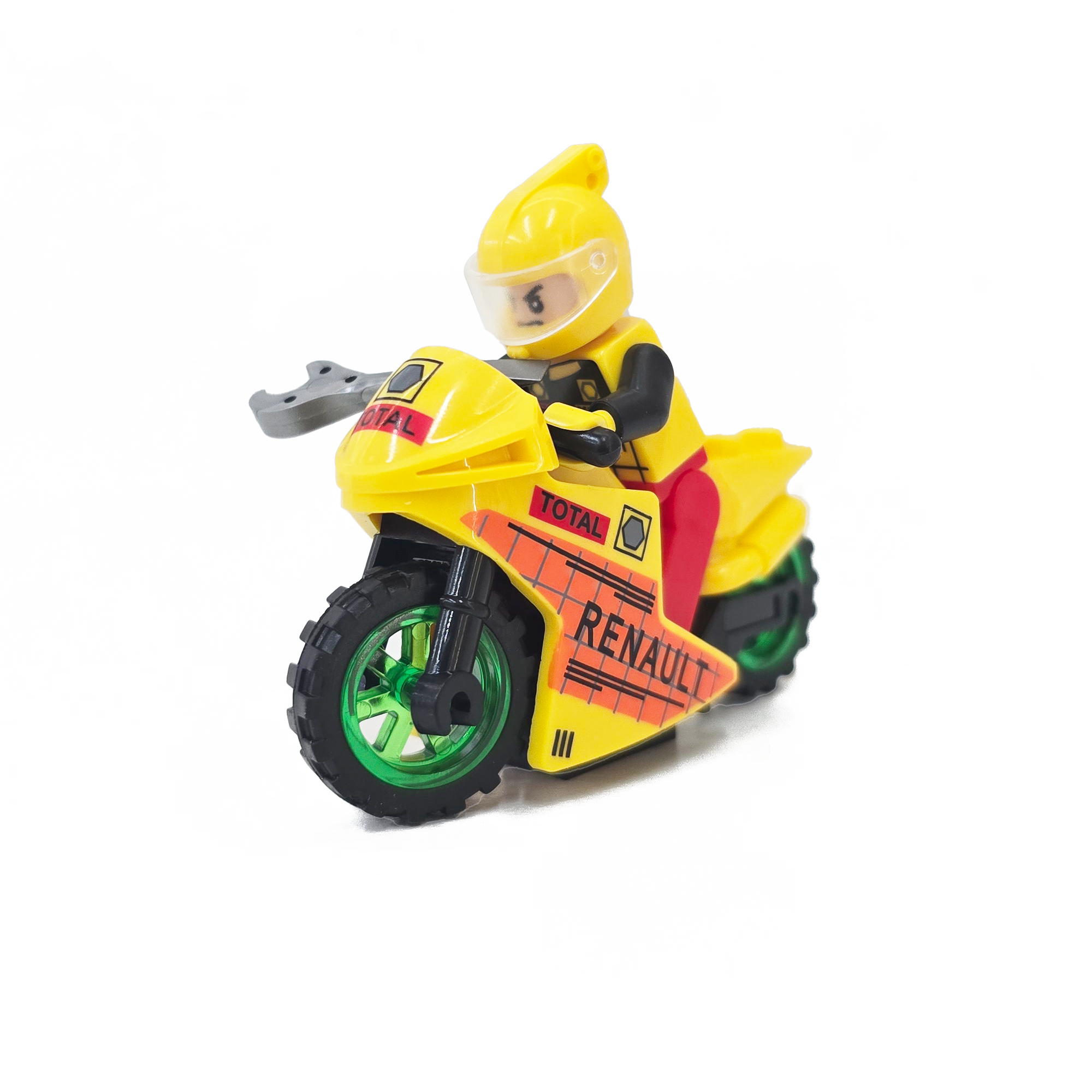 Knight Racing Rider Motorcycle MiniFigure building blocks compatible with Lego children's educational toys, factory export wholesale 2 yuan, 20 pieces, Minifigure Specification drawing