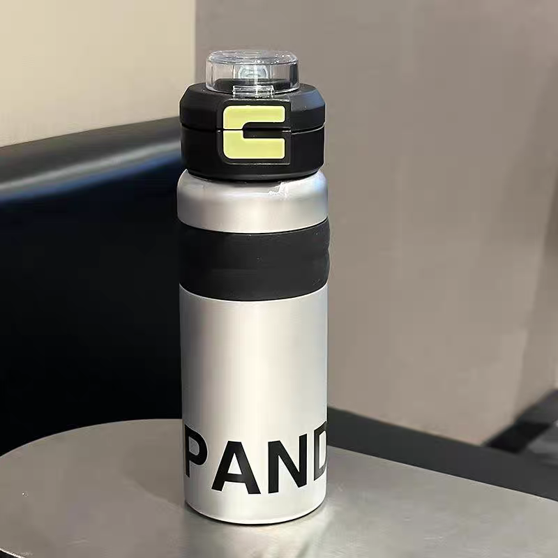 2115-600ml stainless steel insulated cup, women's large-capacity ice cup, portable car coffee cup, straw water bottle, tea cup Item Picture