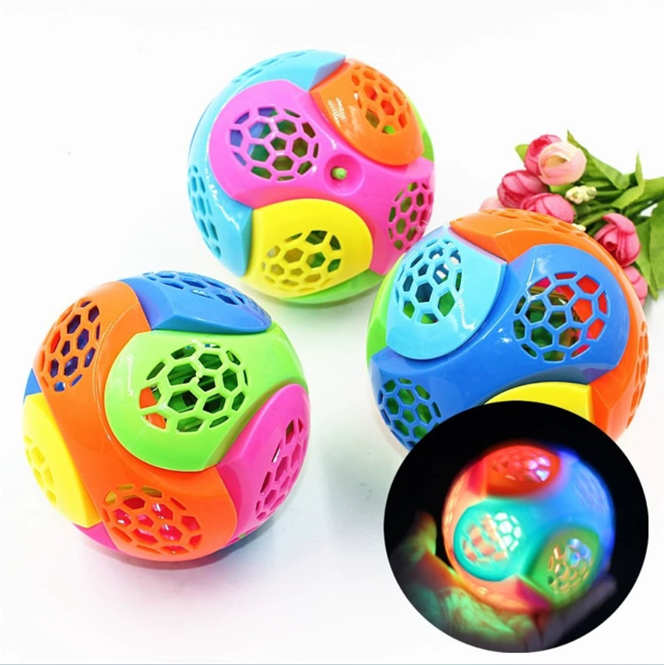 跨境电商儿童爆款拼装跳舞球儿童益智拼装积木玩具创意智力拼装球灯光音乐小跳球产品图