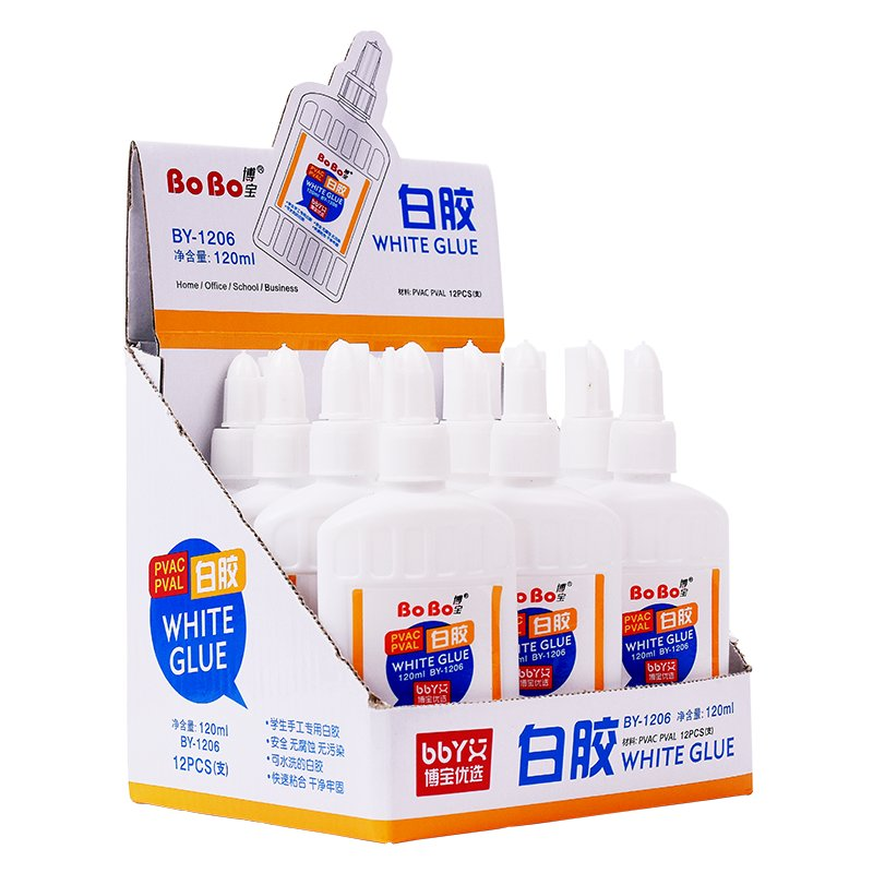 BY-1206 白胶 120ml 学生专用环保白胶 快速粘合 好用无味无甲醛