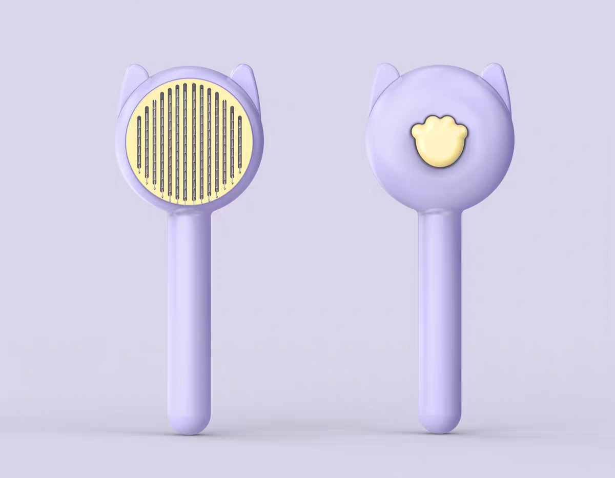 新款宠物梳子猫咪去浮毛梳子一键除毛清洁梳狗按摩除毛刷宠物用品产品图