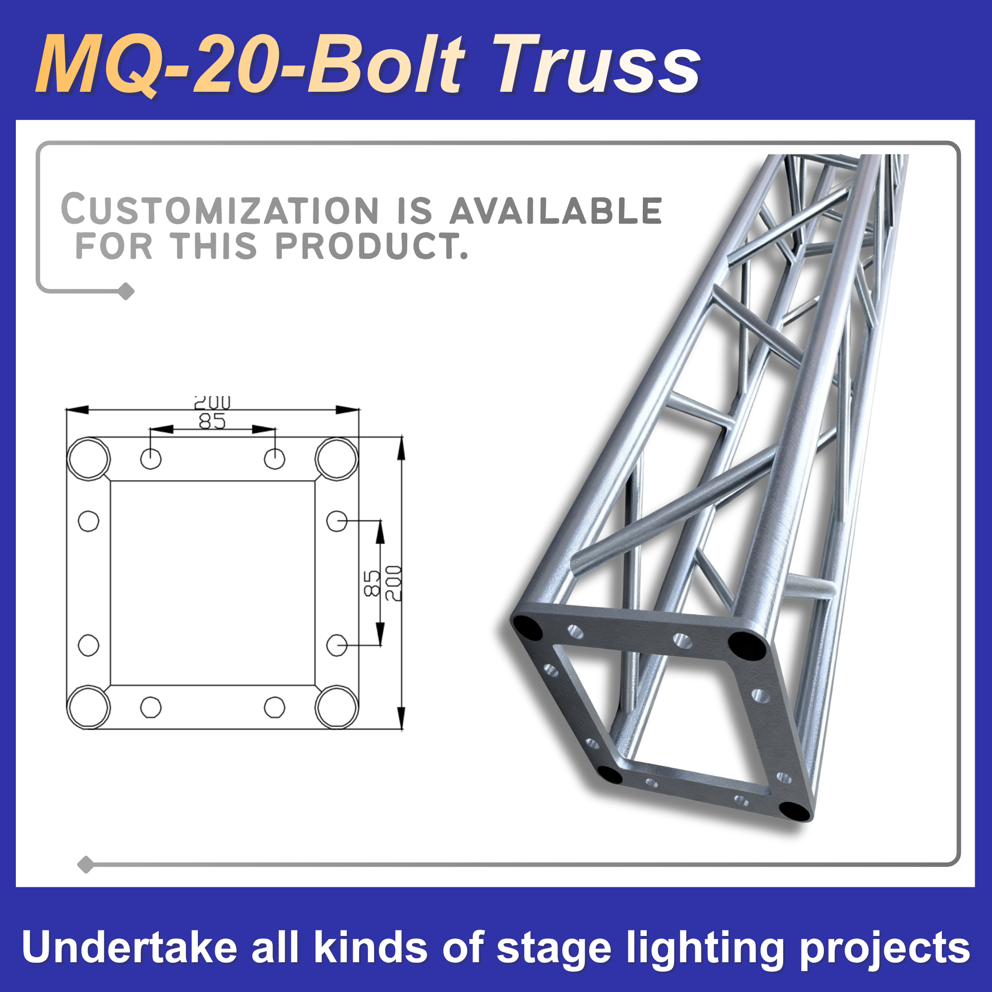 Factory Direct Sales Of Aluminum Alloy Truss Floor-Standing Performance Outdoor Folding Lifting Pin Frame, Screw Frame, Wedding Stage Frame, Truss Gantry Frame, Stage Construction Support Any Specification Customization details Picture