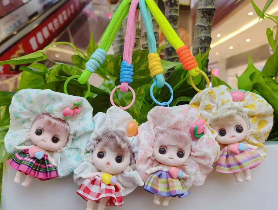 Single-rope doll, keychain, doll, princess-style Barbie mini doll, Double Eleven gift, children's toys Specification image