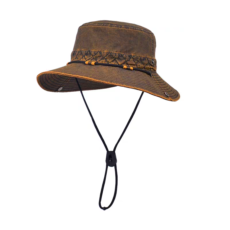 New high-quality washable wide-brimmed hiking hat, Western cowboy hat, fashionable and casual hat, washable fisherman hat detail image 6