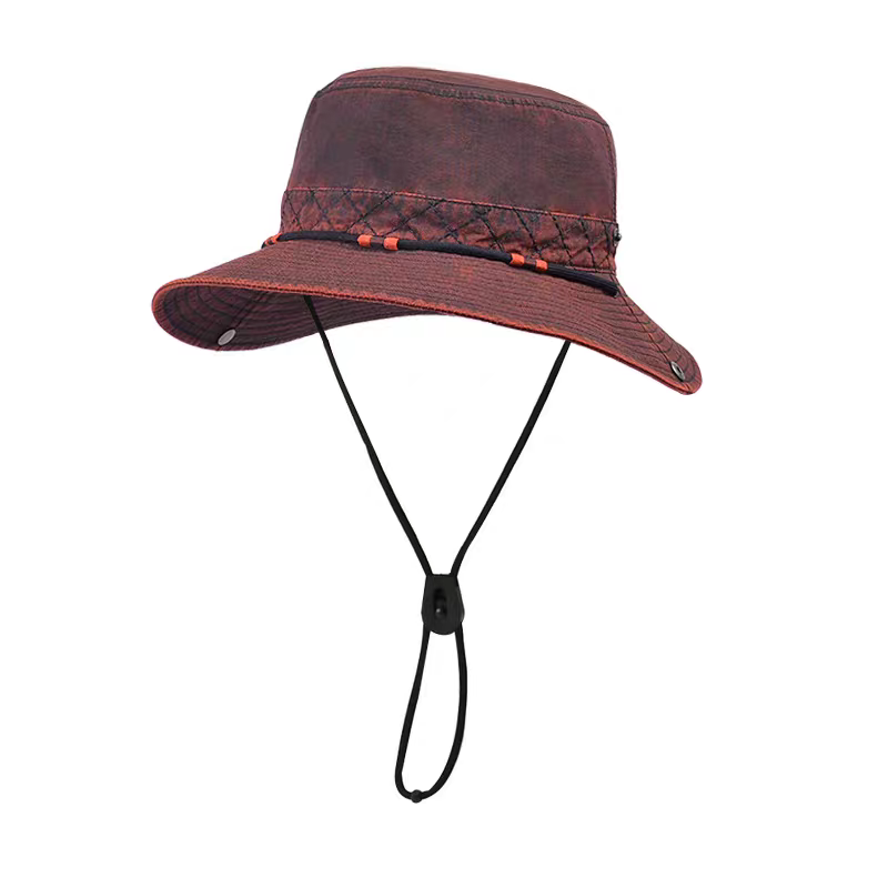 New high-quality washable wide-brimmed hiking hat, Western cowboy hat, fashionable and casual hat, washable fisherman hat detail image 7