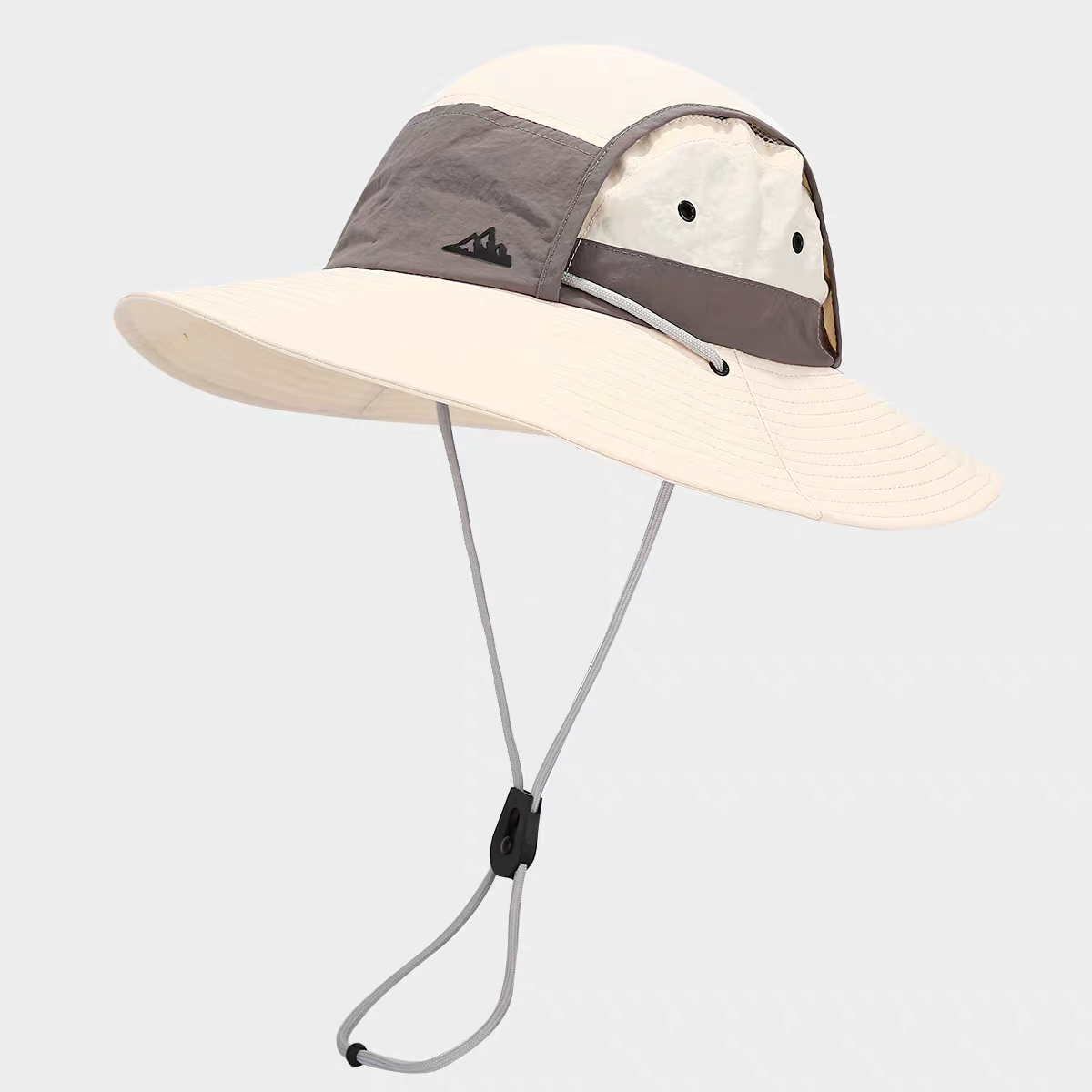 New color-blocked UV-resistant wide-brimmed mountaineering hat, fashionable and casual sunshade hat, waterproof fisherman hat details Picture