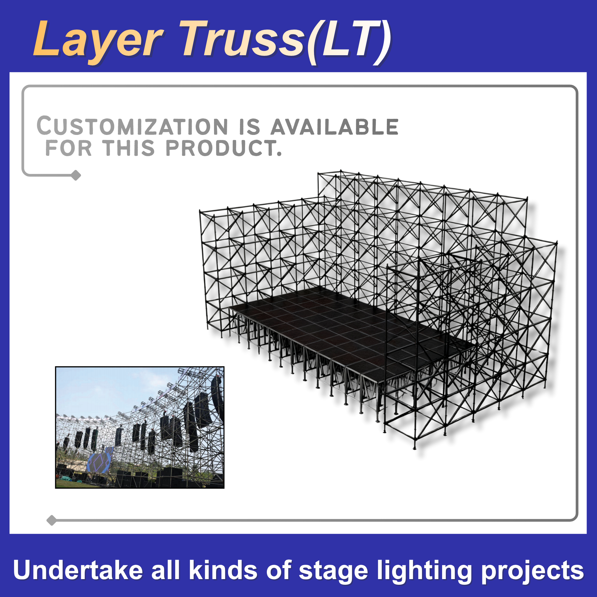 Factory Direct Sales Of Aluminum Alloy Truss Floor-Standing Performance Outdoor Folding Lifting Pin Frame, Screw Frame, Wedding Stage Frame, Truss Gantry Frame, Stage Construction Support Any Specification Customization Specification drawing