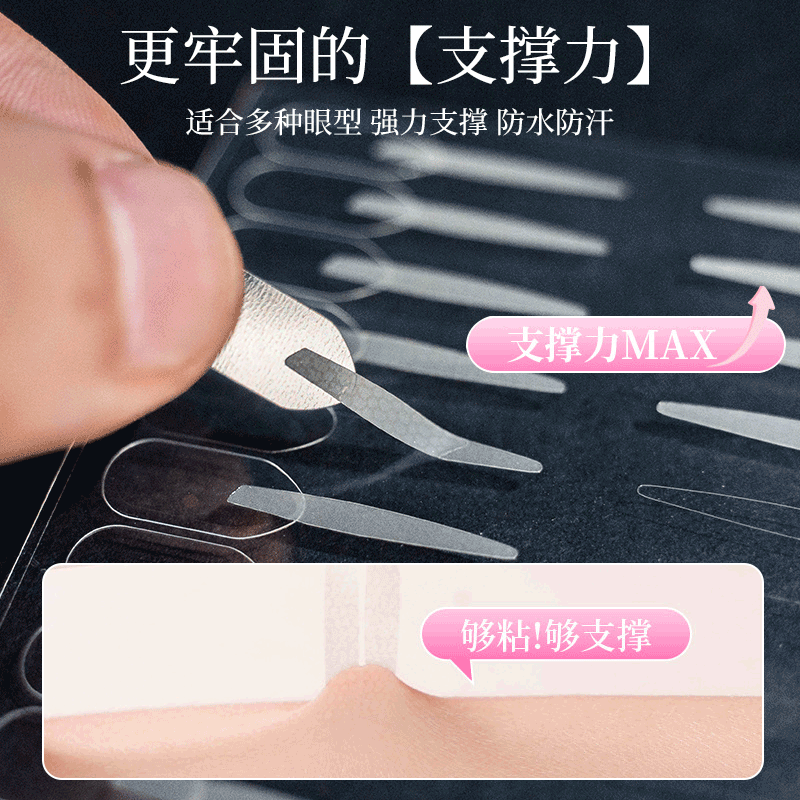 One-Step Double-Handle Type Double Eyelid Stickers, Invisible, Natural, Seamless, Waterproof, High-Adhesion, Mesh Matte Beauty Stickers Wholesale Item Picture