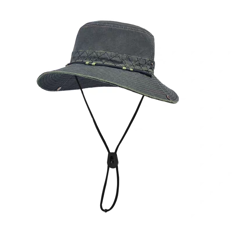 New high-quality washable wide-brimmed hiking hat, Western cowboy hat, fashionable and casual hat, washable fisherman hat detail image 5