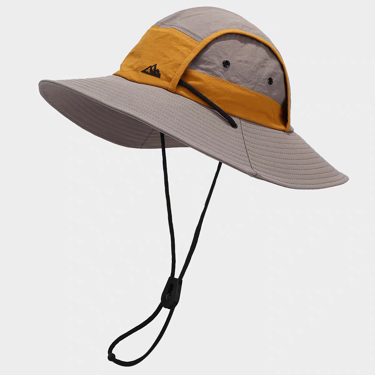 New color-blocked UV-resistant wide-brimmed mountaineering hat, fashionable and casual sunshade hat, waterproof fisherman hat Specification image