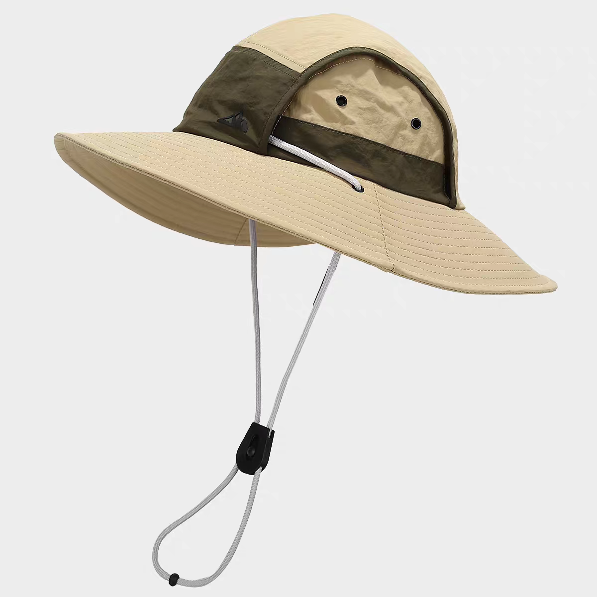 New color-blocked UV-resistant wide-brimmed mountaineering hat, fashionable and casual sunshade hat, waterproof fisherman hat detail image 5