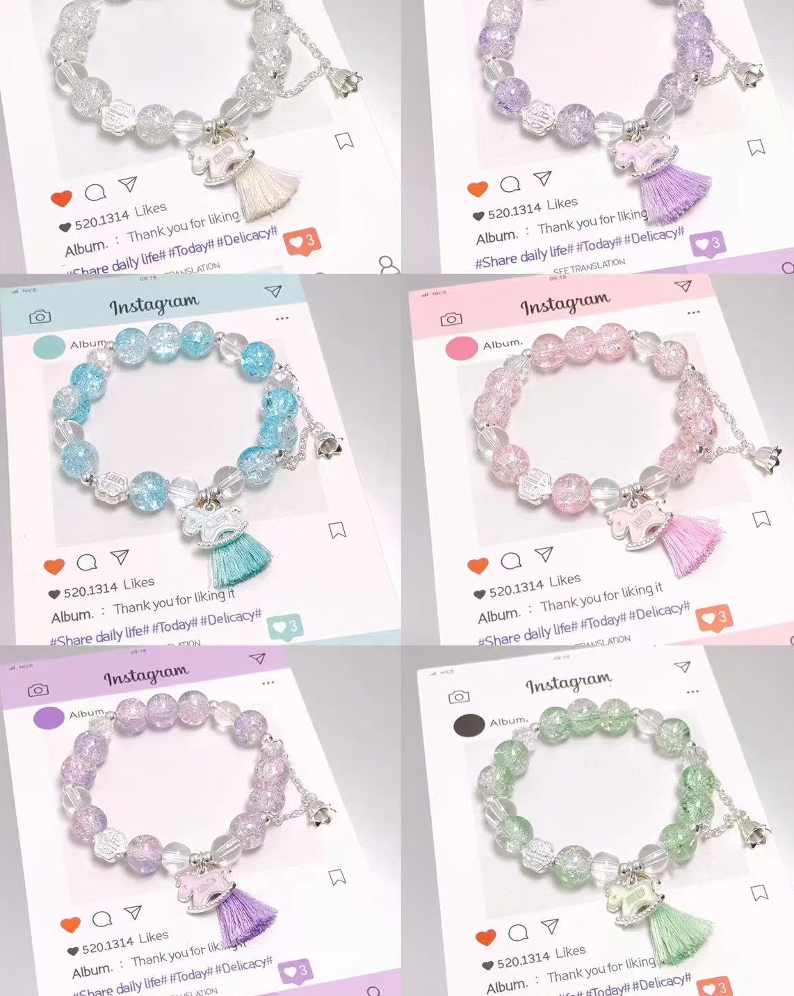 抖店多色链女士手链手串古银礼品店爆款情侣手链手链手链古风仿古国风水晶手链水晶手串水晶手串饰独角兽马年