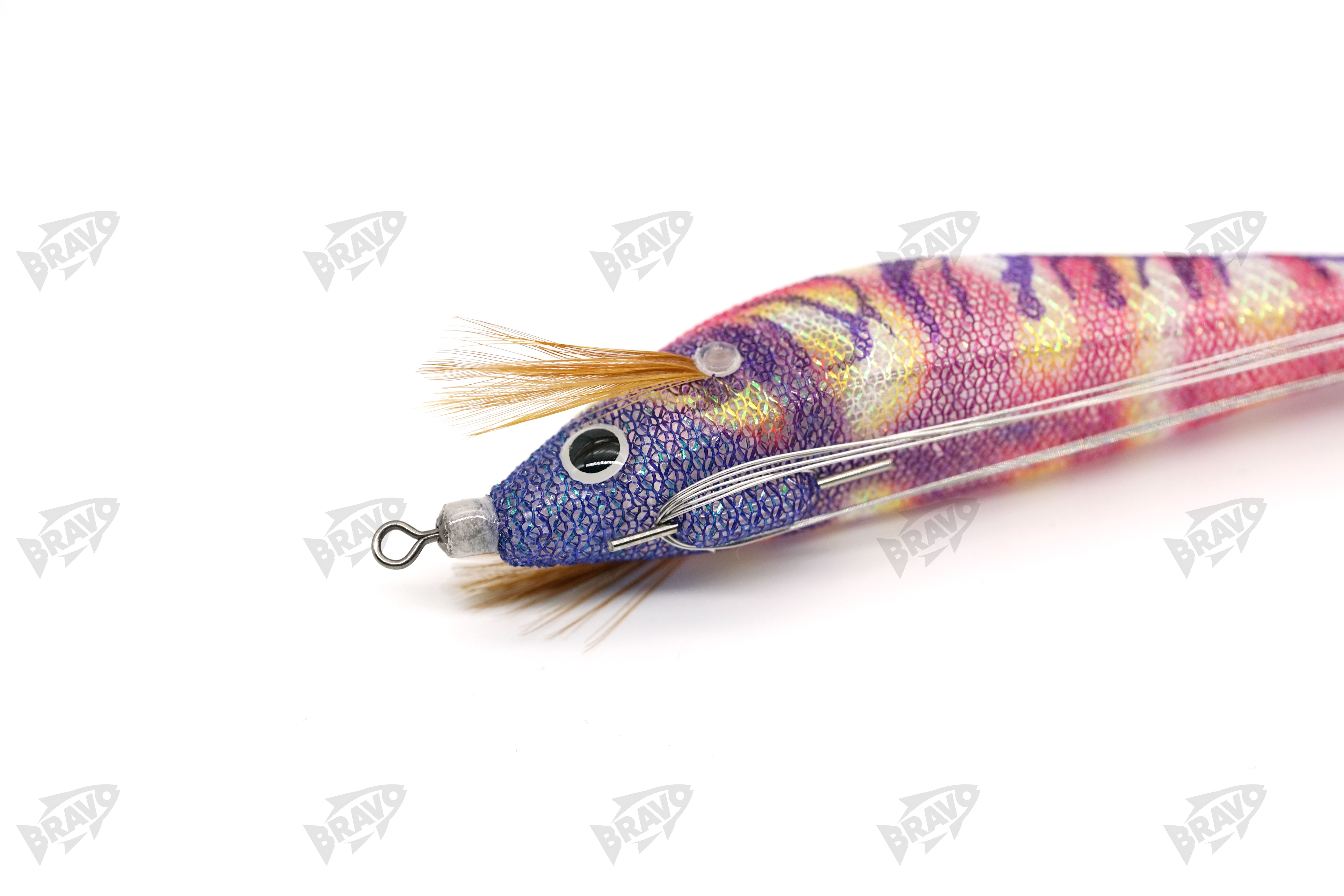 PERABO steel wire wood shrimp bait artificial bait can be tied to live baits with fish slices, glow-in-night UV squid hooks and artificial shrimp pic 7