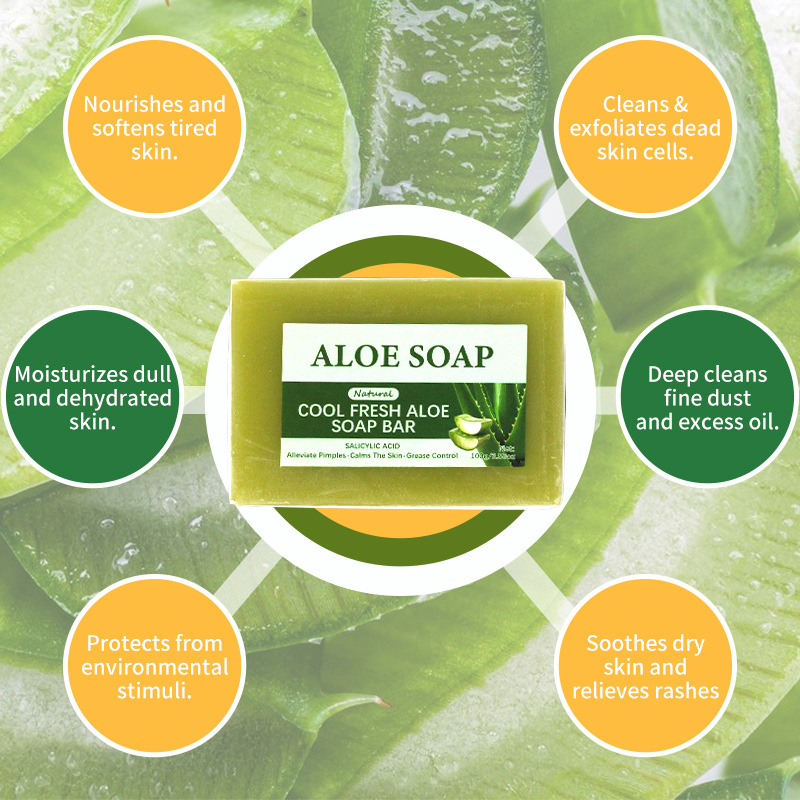 maxi limpio100g Aloe Vera Soap Essential Oil Soap Moisturizing Handmade Soap Plant Soap Bath Soap Specification image