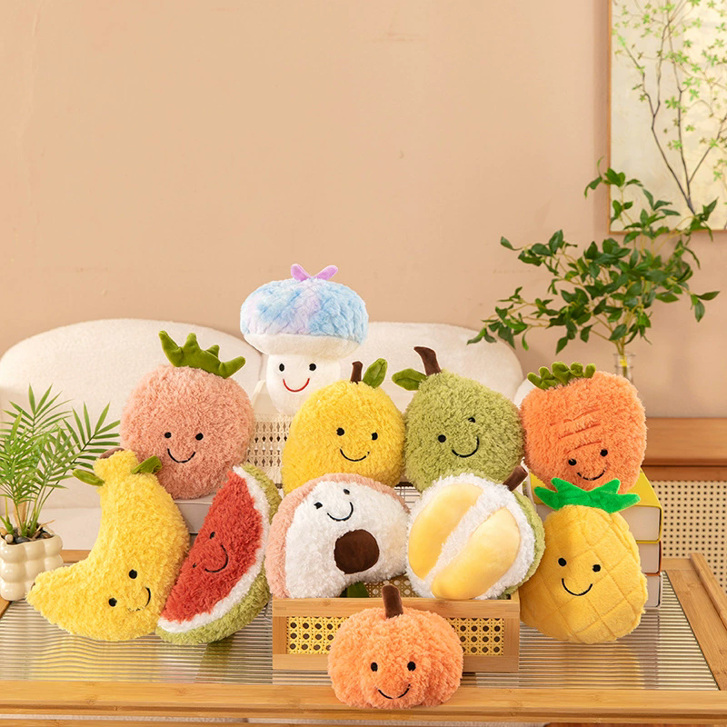 Cartoon 8-inch soft fruit doll machine, wedding bubble throwing, children's dolls, plush toys wholesale details Picture