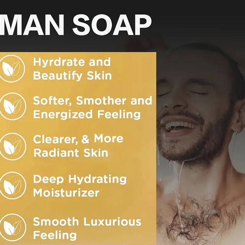 maxi limpio Agarwood Soap for Men, Facial Cleansing Soap, Bath Soap, Two-color Handmade Soap Specification image