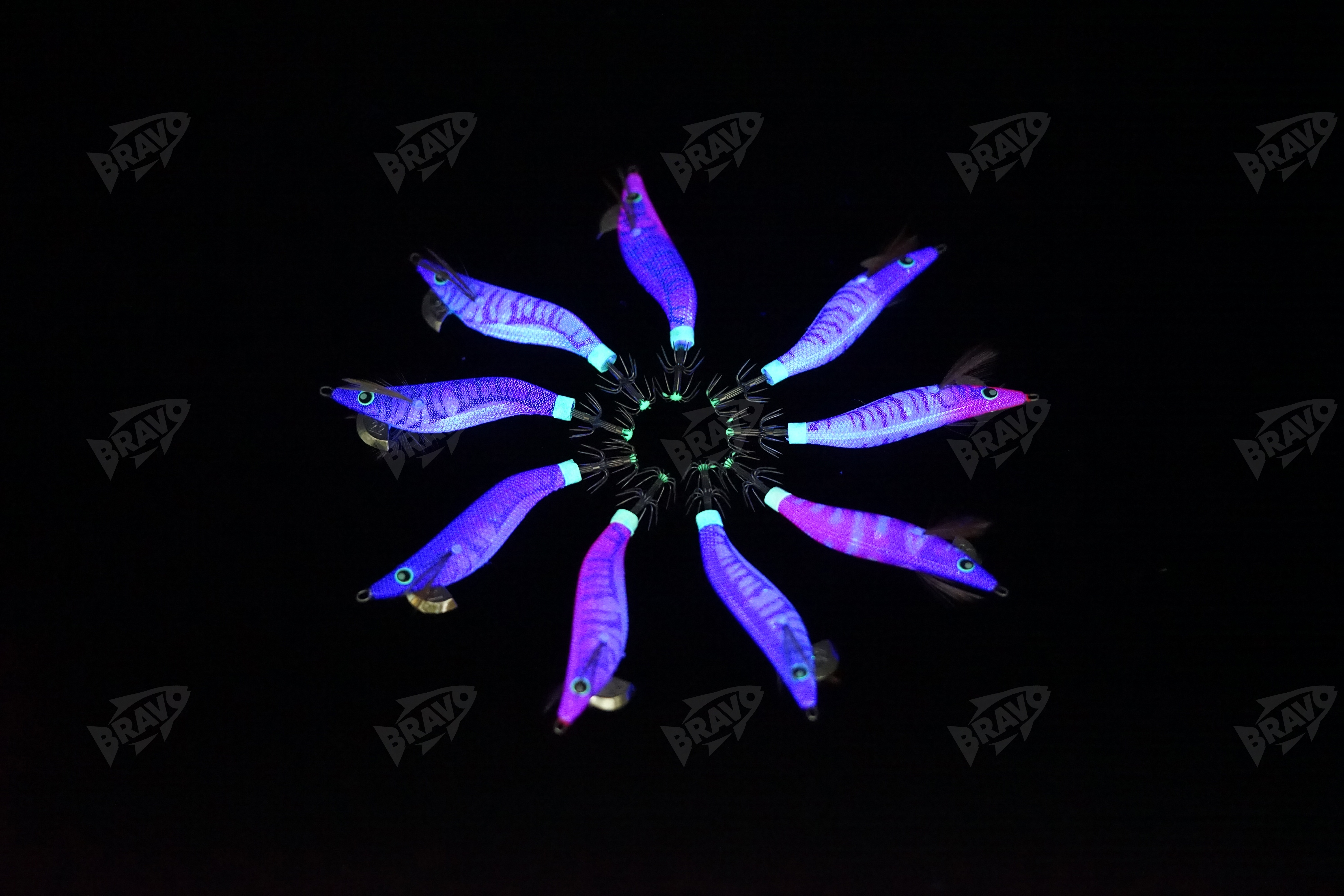 BRAVO Squid Hook, sea fishing squid, cuttlefish, fake shrimp bait, Lure Bait 2.2, luminous slow-sinking wood shrimp Application Scenario