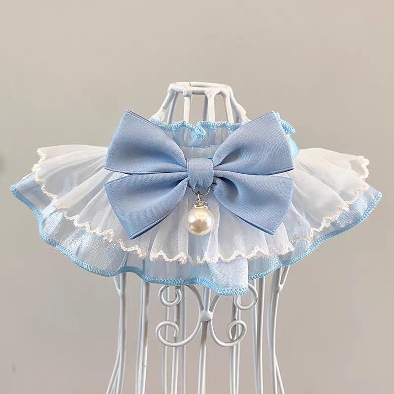 宠物新款蕾丝围脖领结围兜猫咪狗狗口水巾围领可爱项圈饰品配饰