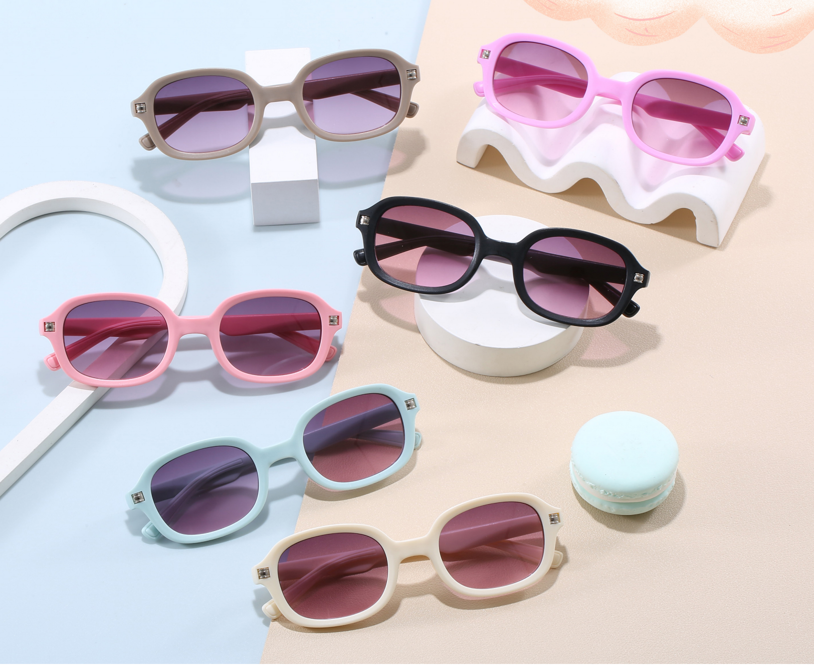 6641儿童可爱眼镜男女童时尚墨镜装饰太阳镜