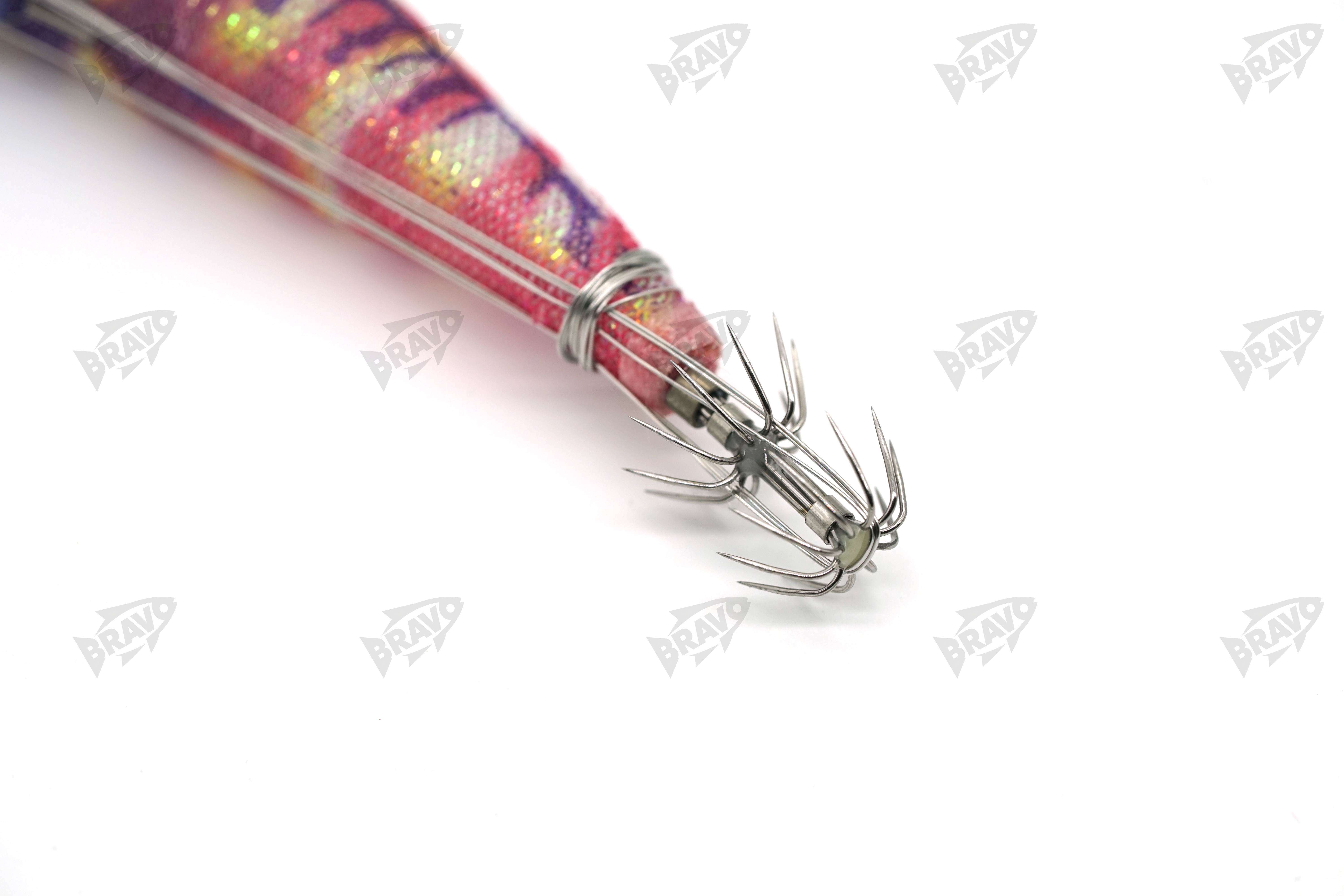 PERABO steel wire wood shrimp bait artificial bait can be tied to live baits with fish slices, glow-in-night UV squid hooks and artificial shrimp pic 6