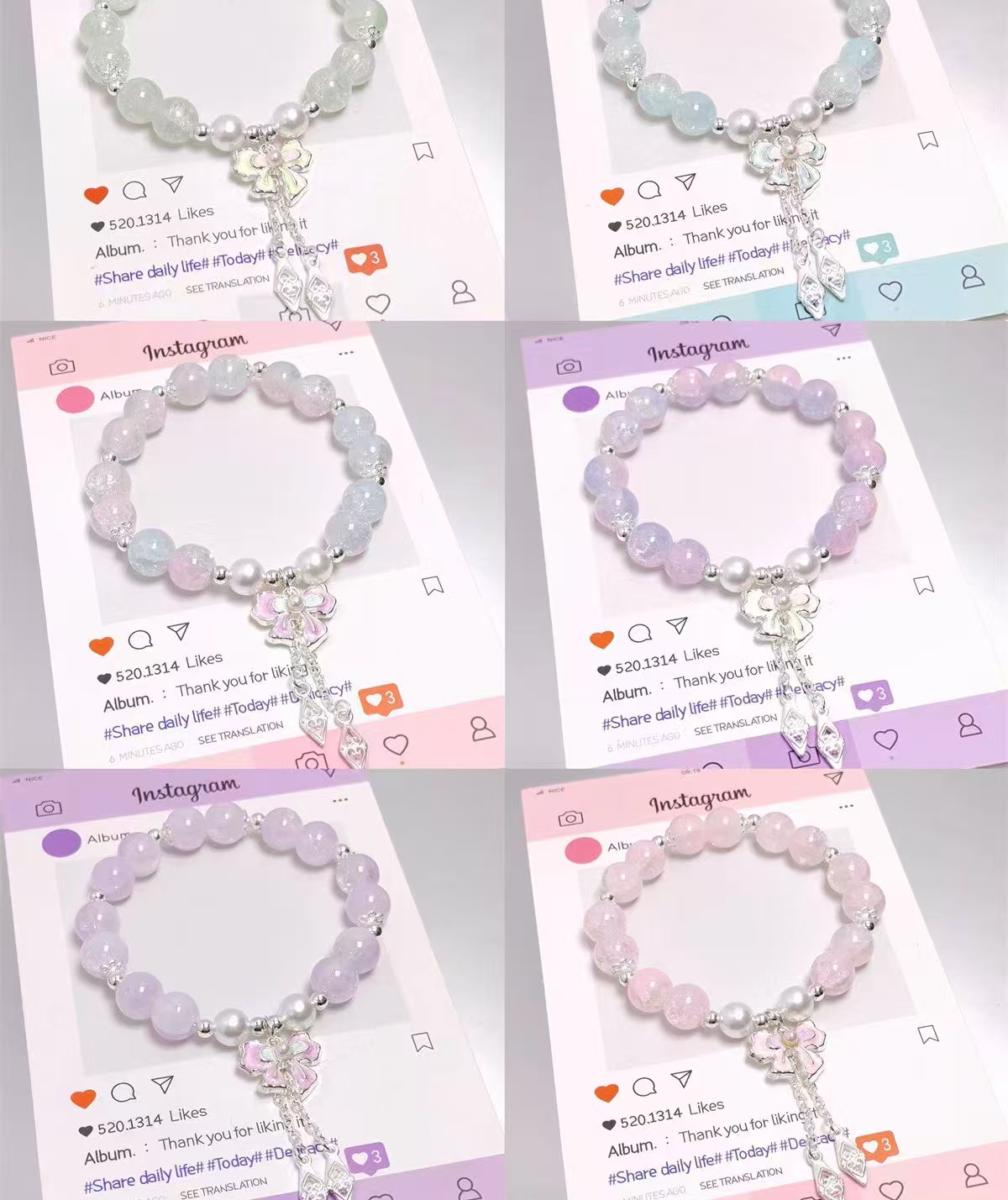 抖店多色链女士手链手串古银礼品店爆款情侣手链手链手链古风仿古国风水晶手链水晶手串水晶手串饰蝴蝶